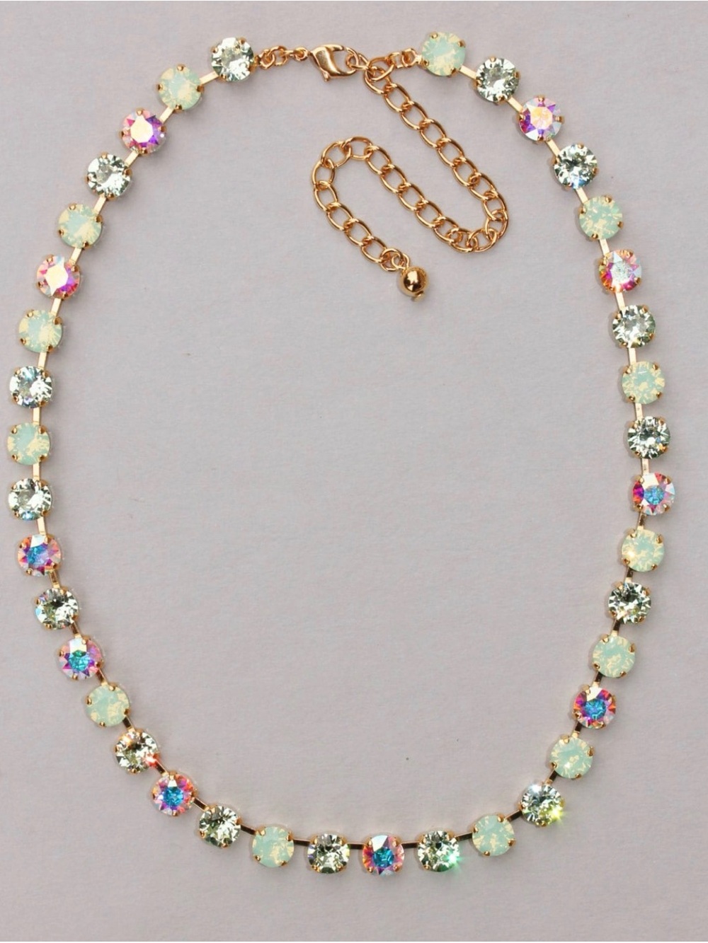 Swarovski Gold-Tone Aurora Borealis & Opal Crystal Necklace - Mint Opal